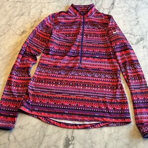 Nike Women's Vibrant Long Sleeve Top - Red and Purple